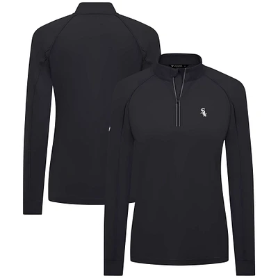 Women's Levelwear  Black Chicago White Sox Kinetic Insignia Quarter-Zip Pullover