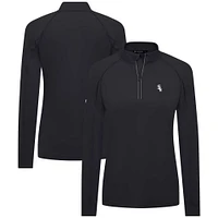 Women's Levelwear  Black Chicago White Sox Kinetic Insignia Quarter-Zip Pullover