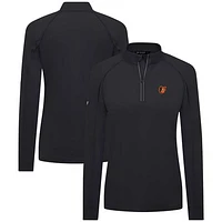 Women's Levelwear  Black Baltimore Orioles Kinetic Insignia Quarter-Zip Pullover