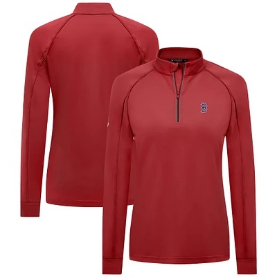 Women's Levelwear  Red Boston Sox Kinetic Insignia Quarter-Zip Pullover