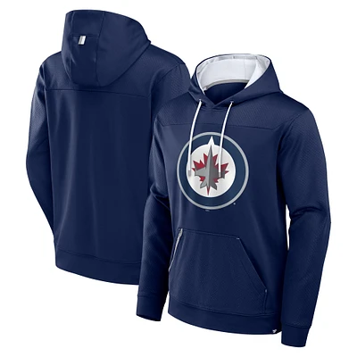 Men's Fanatics  Navy Winnipeg Jets Defender Pullover Hoodie