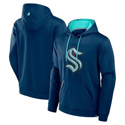 Men's Fanatics  Deep Sea Blue Seattle Kraken Defender Pullover Hoodie