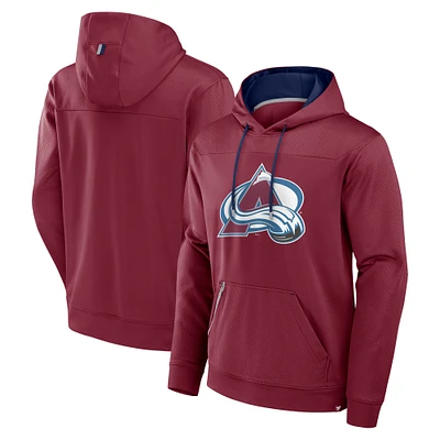 Men's Fanatics  Burgundy Colorado Avalanche Defender Pullover Hoodie