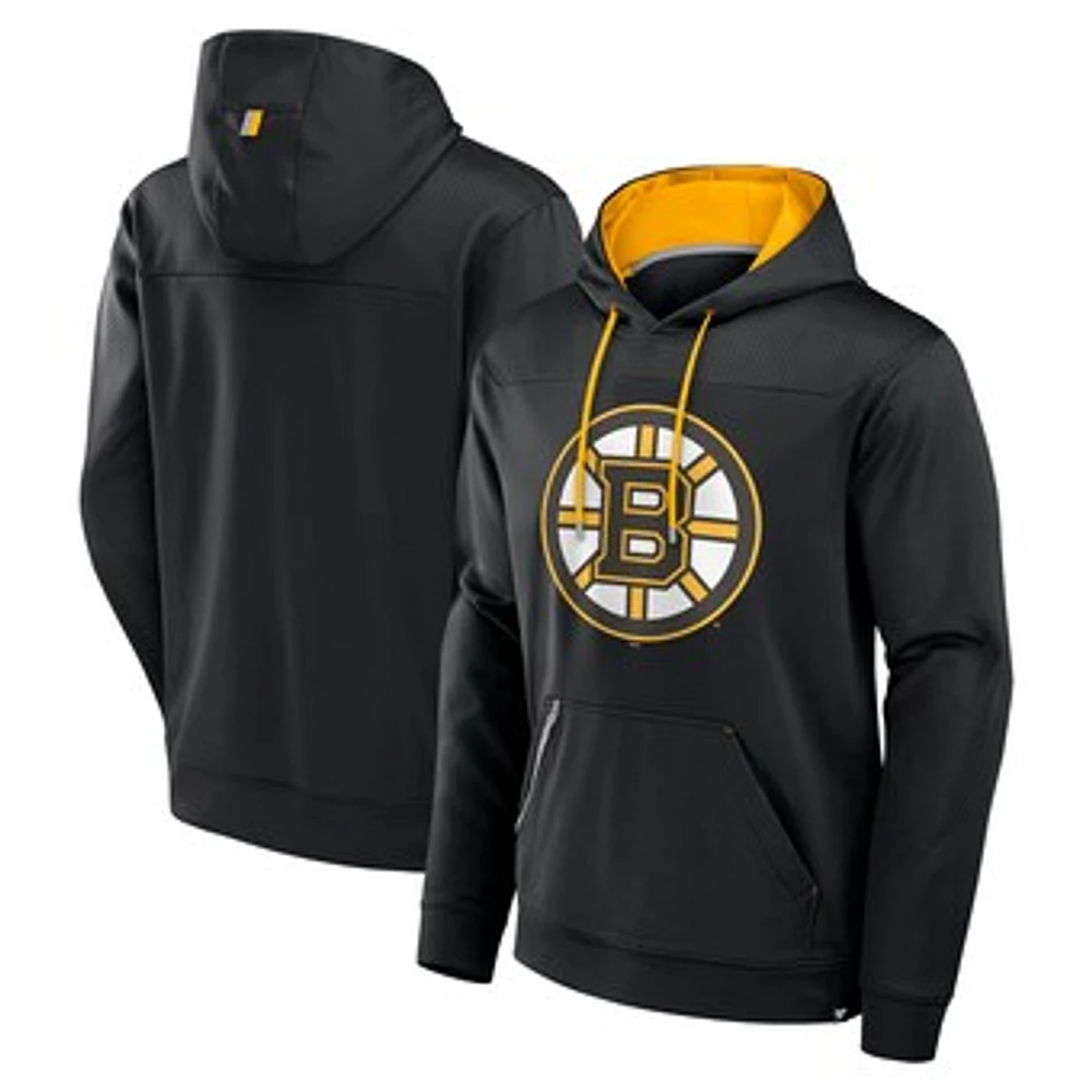 Men's Fanatics  Black Boston Bruins Defender Pullover Hoodie