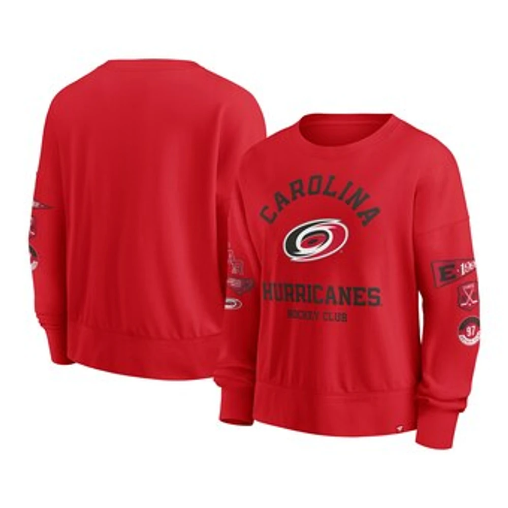 Women's Fanatics Red Carolina Hurricanes Go Team Pullover Sweatshirt