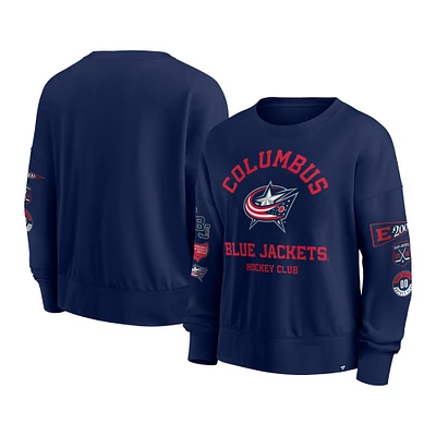 Women's Fanatics Navy Columbus Blue Jackets Go Team Pullover Sweatshirt