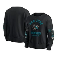 Women's Fanatics Black San Jose Sharks Go Team Pullover Sweatshirt