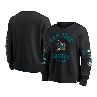 Women's Fanatics Black San Jose Sharks Go Team Pullover Sweatshirt