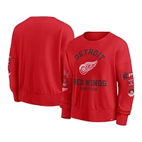 Women's Fanatics Red Detroit Wings Go Team Pullover Sweatshirt