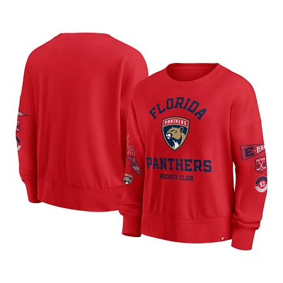 Women's Fanatics Red Florida Panthers Go Team Pullover Sweatshirt