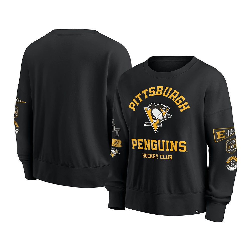 Women's Fanatics Black Pittsburgh Penguins Go Team Pullover Sweatshirt