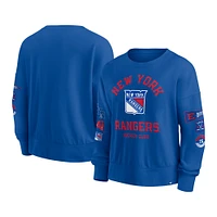 Women's Fanatics Blue New York Rangers Go Team Pullover Sweatshirt