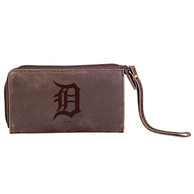 Brown Detroit Tigers Cell Phone Wristlet Wallet