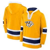 Men's Fanatics  Gold Nashville Predators Inside Line Fleece Pullover Hoodie