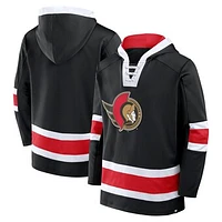 Men's Fanatics  Black Ottawa Senators Inside Line Fleece Pullover Hoodie