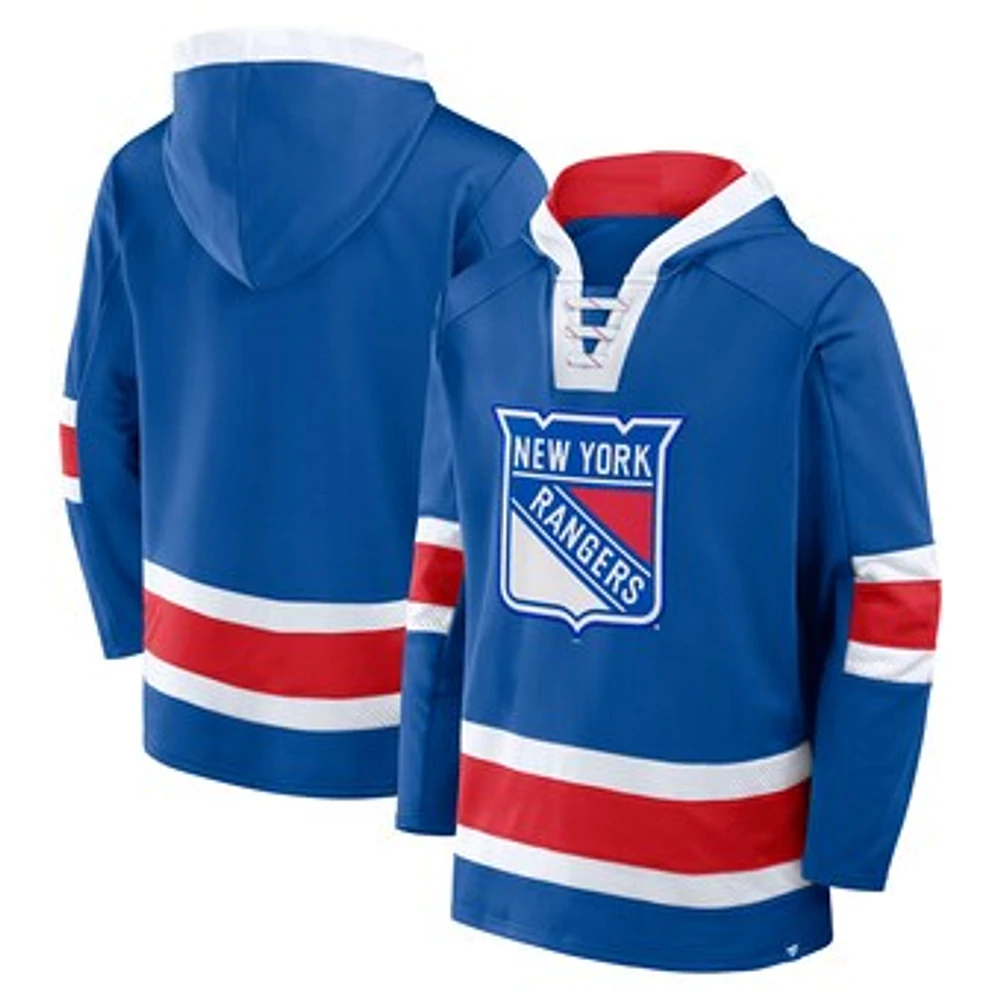 Men's Fanatics  Blue New York Rangers Inside Line Fleece Pullover Hoodie