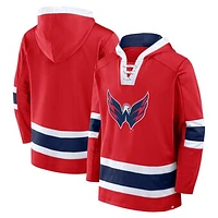 Men's Fanatics  Red Washington Capitals Inside Line Fleece Pullover Hoodie