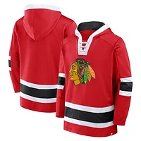 Men's Fanatics  Red Chicago Blackhawks Inside Line Fleece Pullover Hoodie