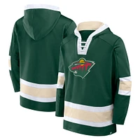 Men's Fanatics  Green Minnesota Wild Inside Line Fleece Pullover Hoodie