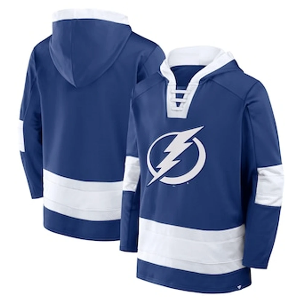 Men's Fanatics  Blue Tampa Bay Lightning Inside Line Fleece Pullover Hoodie