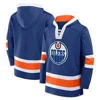 Men's Fanatics  Royal Edmonton Oilers Inside Line Fleece Pullover Hoodie