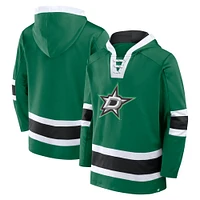 Men's Fanatics  Kelly Green Dallas Stars Inside Line Fleece Pullover Hoodie