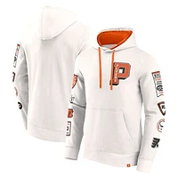 Men's Fanatics White Philadelphia Flyers Letterman Fleece Pullover Hoodie