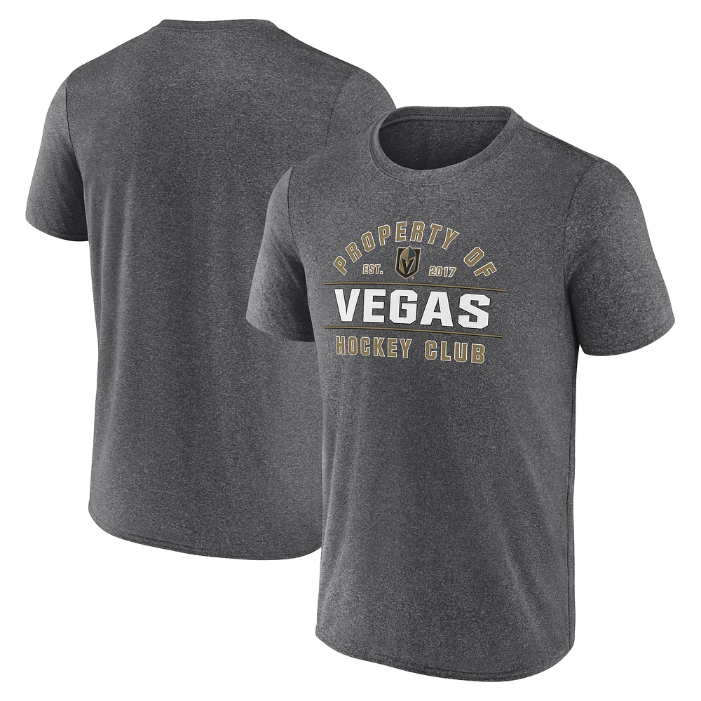 Men's Fanatics Heather Charcoal Vegas Golden Knights Property Of T-Shirt