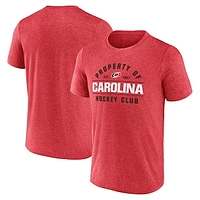 Men's Fanatics Heather Red Carolina Hurricanes Property Of T-Shirt