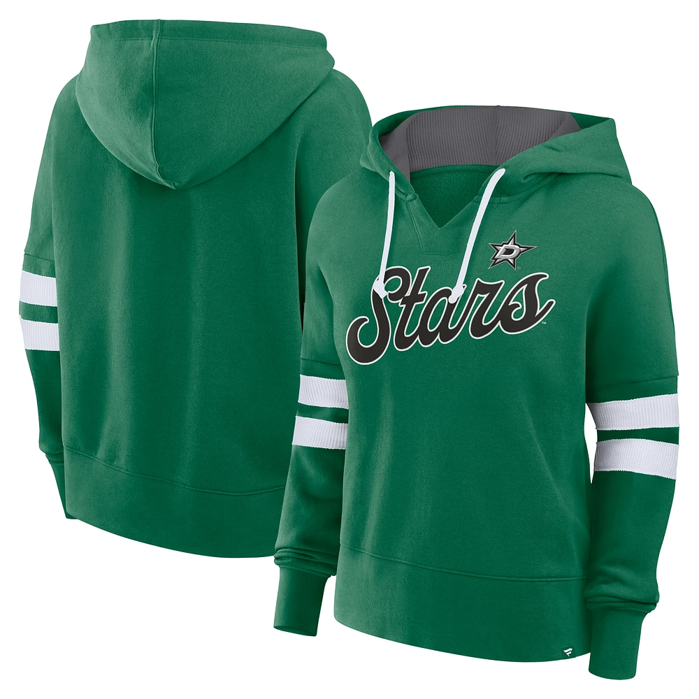 Women's Fanatics Kelly Green Dallas Stars Seize Fleece Pullover Hoodie