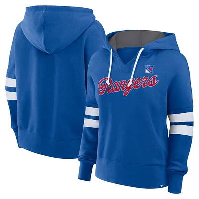 Women's Fanatics Blue New York Rangers Seize Fleece Pullover Hoodie