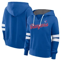 Women's Fanatics Blue New York Rangers Seize Fleece Pullover Hoodie