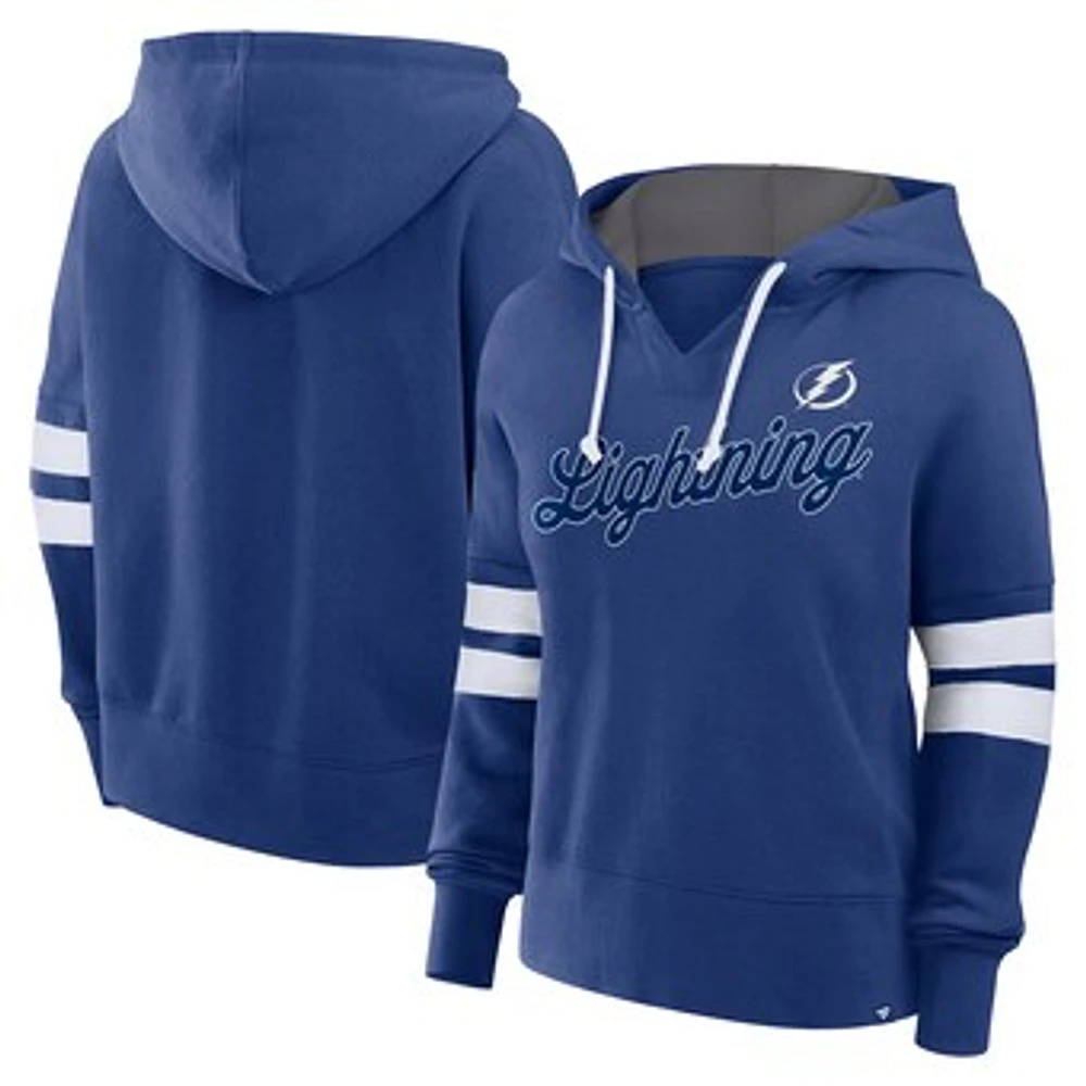 Women's Fanatics Blue Tampa Bay Lightning Seize Fleece Pullover Hoodie