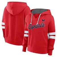 Women's Fanatics Red Washington Capitals Seize Fleece Pullover Hoodie