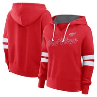 Women's Fanatics Red Detroit Wings Seize Fleece Pullover Hoodie