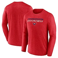 Men's Fanatics Heather Red Washington Capitals Transition Long Sleeve T-Shirt