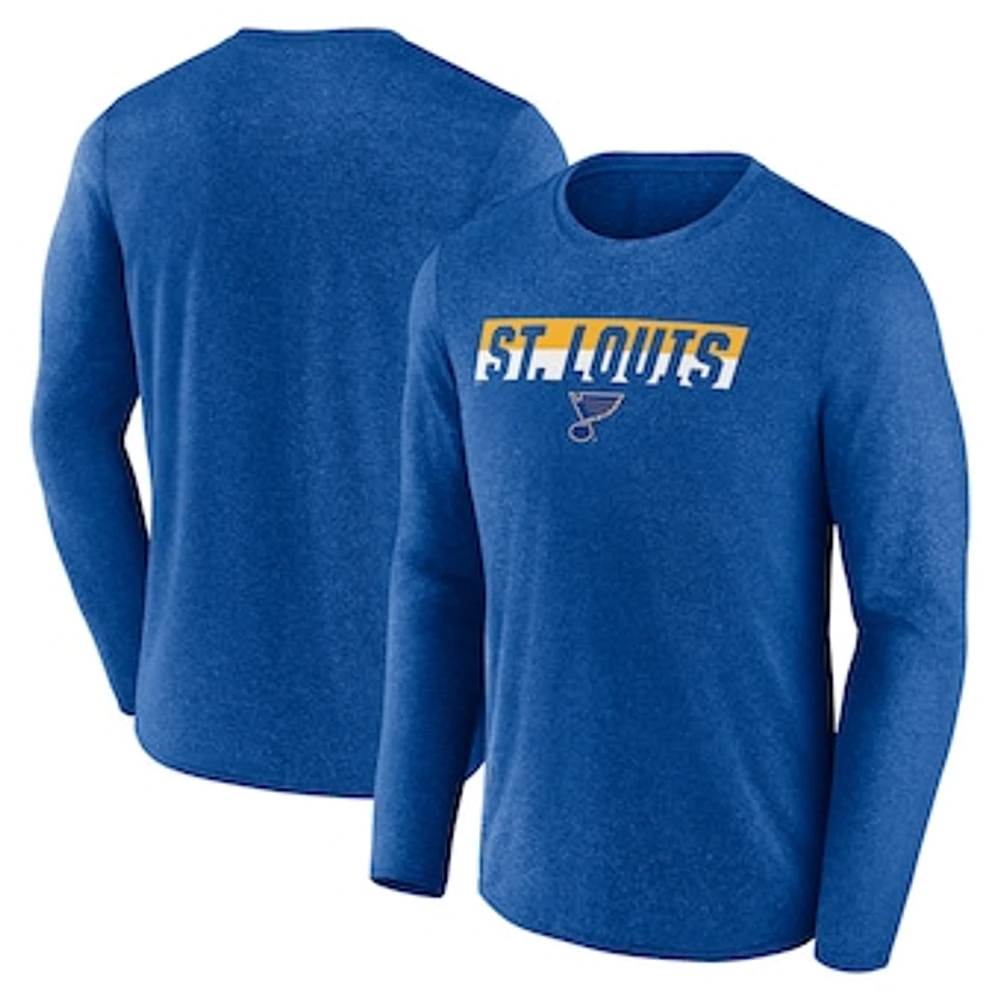 Men's Fanatics Heather Royal St. Louis Blues Transition Long Sleeve T-Shirt