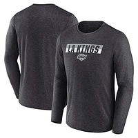 Men's Fanatics Heather Charcoal Los Angeles Kings Transition Long Sleeve T-Shirt