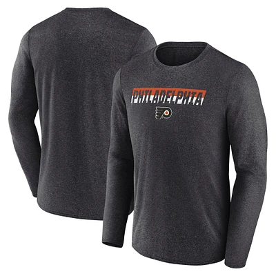 Men's Fanatics Heather Charcoal Philadelphia Flyers Transition Long Sleeve T-Shirt