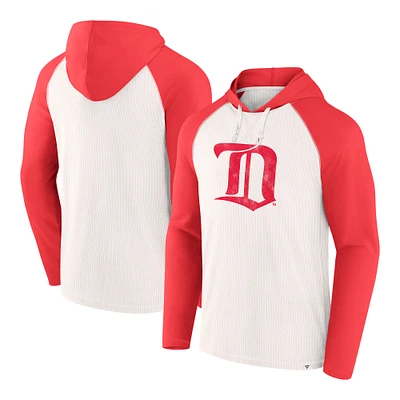 Men's Fanatics White/Red Detroit Red Wings Vintage Winger Raglan Pullover Hoodie