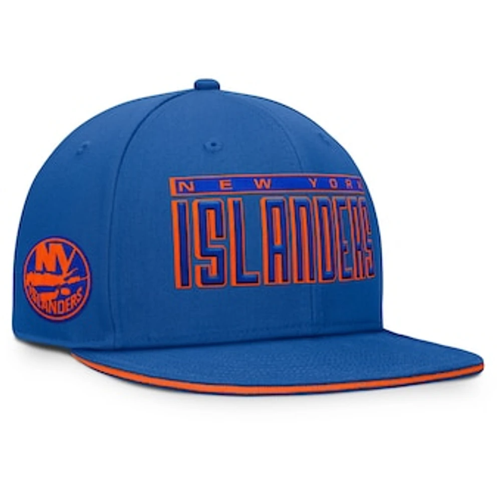 Men's Fanatics Royal New York Islanders Fundamental Gino Stack Text Snapback Hat