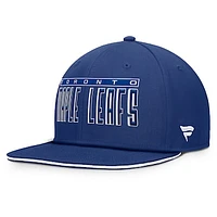 Men's Fanatics Blue Toronto Maple Leafs Fundamental Gino Stack Text Snapback Hat