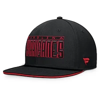 Men's Fanatics Black Carolina Hurricanes Fundamental Gino Stack Text Snapback Hat