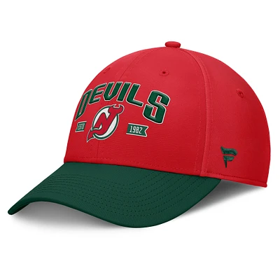 Men's Fanatics Red/Green New Jersey Devils Heritage Captain Flex Hat