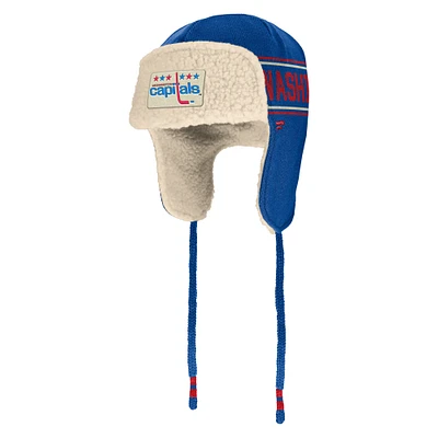 Men's Fanatics Blue Washington Capitals Heritage Brawler Alpine Vintage Knit Trapper Hat