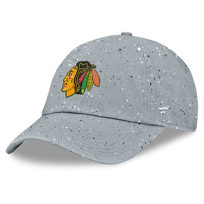 Women's Fanatics Gray Chicago Blackhawks Heritage Snow Day Speckle Adjustable Hat