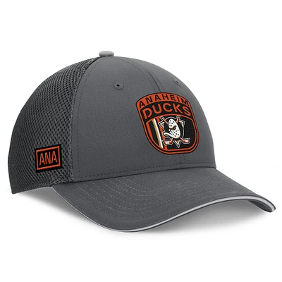 Men's Fanatics Gray Anaheim Ducks Authentic Pro Home Ice Trucker Adjustable Hat