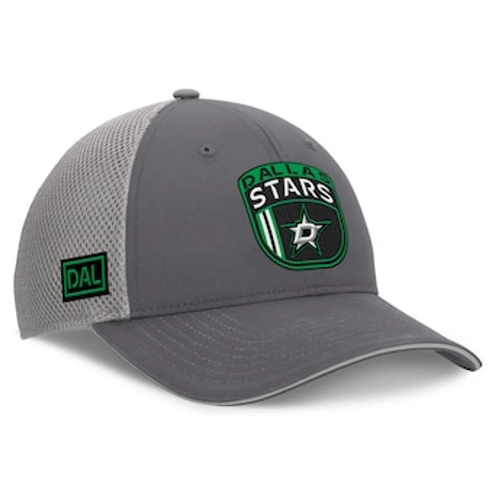 Men's Fanatics Gray Dallas Stars Authentic Pro Home Ice Trucker Adjustable Hat