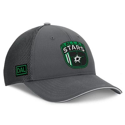 Men's Fanatics Gray Dallas Stars Authentic Pro Home Ice Trucker Adjustable Hat