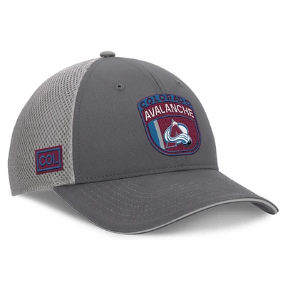 Men's Fanatics Gray Colorado Avalanche Authentic Pro Home Ice Trucker Adjustable Hat